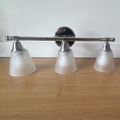 Project Source Vanity Light Fixture 3-Light Polished Chrome Glass Shades