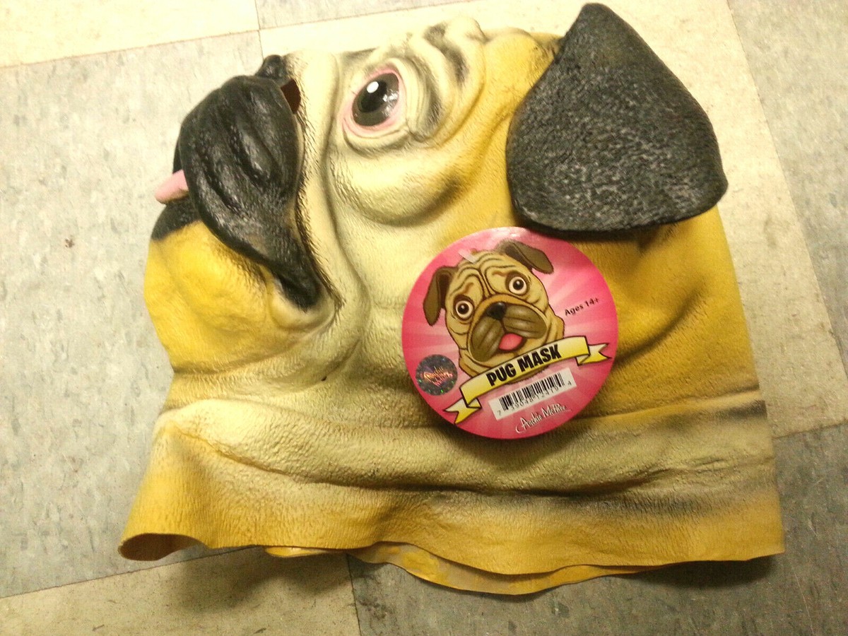 化粧下地 PUG Pug Mask - New with tags - Dress up Adult size Mask - Cute Pug Dog