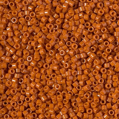 Miyuki Delica Seed Beads Size 11/0 Duracoat Opaque Orange Rust 7.2GM DB2352