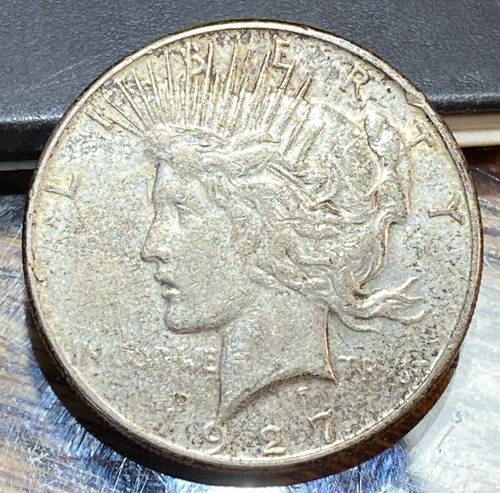 1927-S Peace Dollar Original AU Details CHRC