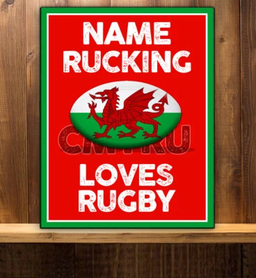 PERSONALISED WALES Rugby Fans bar office Mancave Metal Retro Sign RWC11