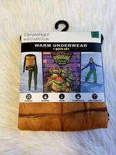 ClimateRight By Cuddl Duds Underwear Boy Size L Ninja Turtles Pajama Thumbholes