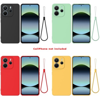 Lightweight and Anti-Slip Silicone Case with Lanyard for Xiaomi Redmi Note 14 4G