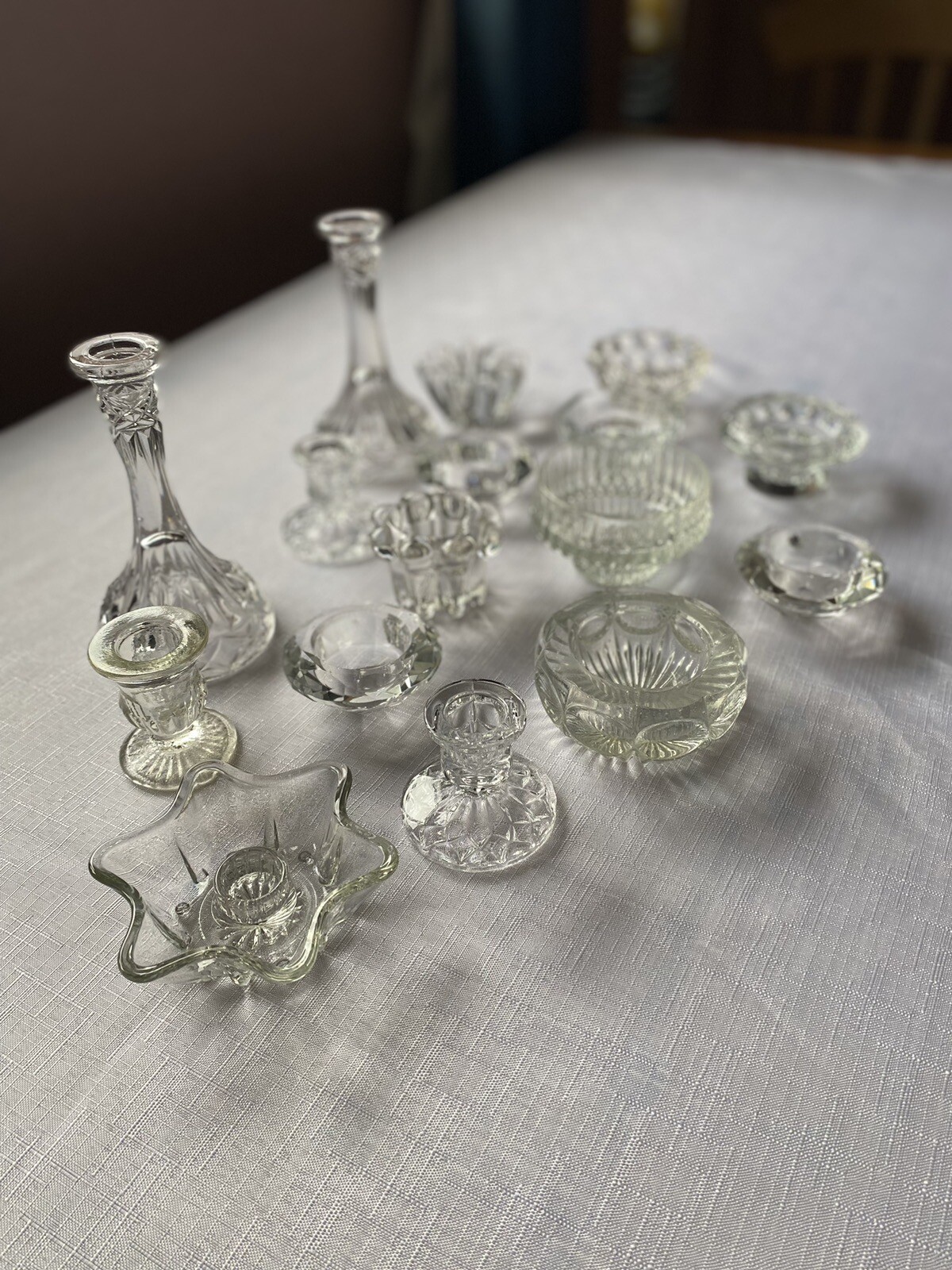 Job Lot Cut Glass Candlesticks & Votives eBay