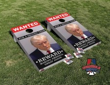 Trump 2024 Reward Make America Great Again Cornhole Board Vinyl Wrap Decal Set