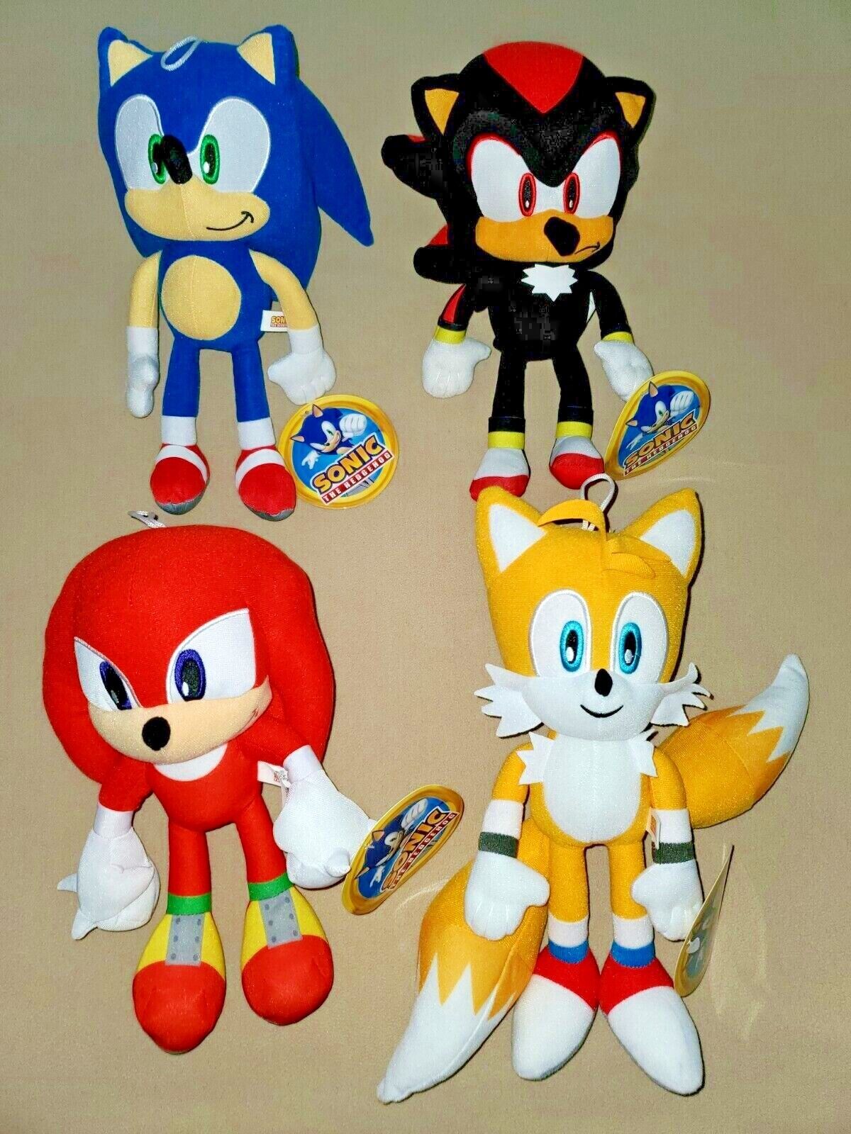 Sonic the Hedgehog 7 Inch Sonic, Shadow, Knuckles and Tails Stuffed Plush  Toy Set of 4 