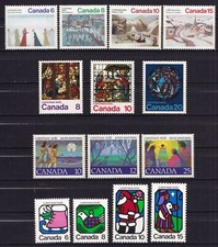 Canada 1973/74/76/77  Christmas, 4 very nicefull sets MNH