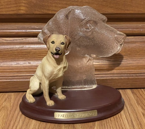 Bradford Exchange Faithful Friend Yellow Lab Dog Figurine 2002 Limited Edition 