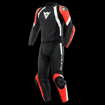 Motorrad Dainese AVRO 4 Lederkombi 2tlg. Herren (schwarz/rot/weiß) Gr: 50