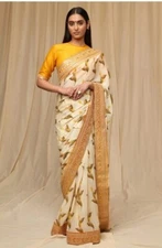 Bollywood Style Sari With Blouse Fancy Indian Women Designer Wedding Party Saree
