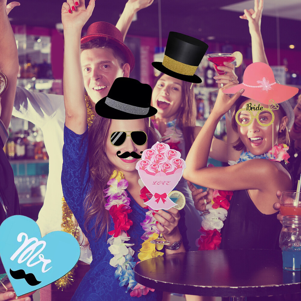Stylish Hat Tie Photo Booth Props Wedding Party Durable Funny