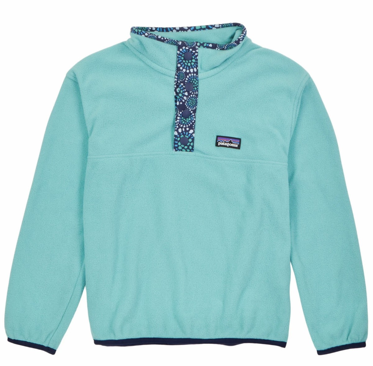 Patagonia Girls' XL Micro D Fleece Snap-T Synchilla Pullover Teal