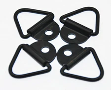 4 Pack Tie-Down D-Ring Anchors Black 1215 STEEL Bolt On Trailer Tie Downs