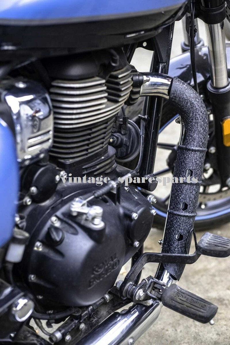 Exhaust Heat Protector Shield For Royal Enfield Meteor Reborn Classic 350  Black | eBay