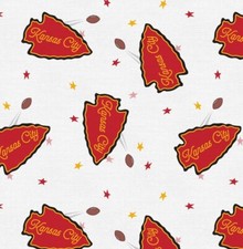 Kansas City Chiefs, NFL, Football Fabric Cott 1yd x 44" BTY Cust Fav FAST SHIP