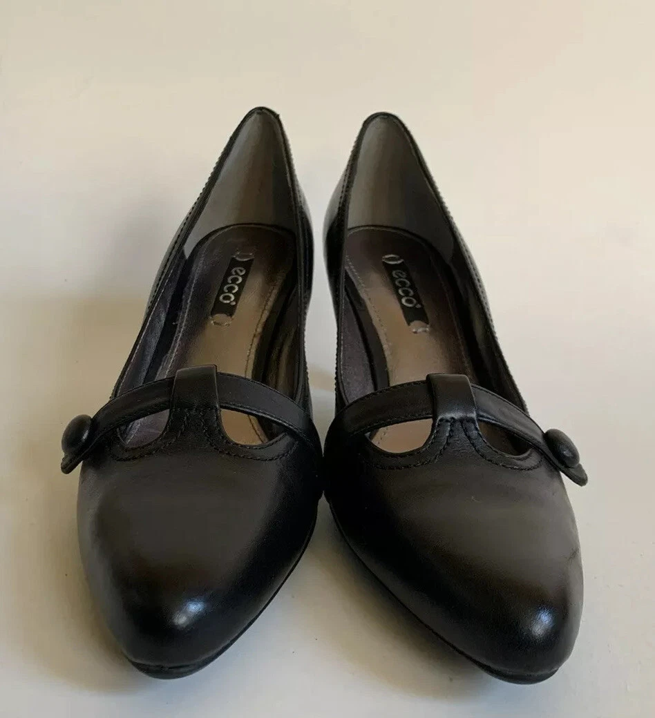 Ecco Women s Black Leather High Heel Dress Pumps Shoes Size US 9 9.5 EUR 40 W21