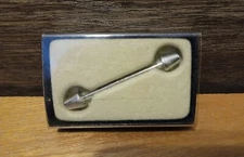 Swank Silver Tone Collar Bar in Original Box 1-3/4 inch