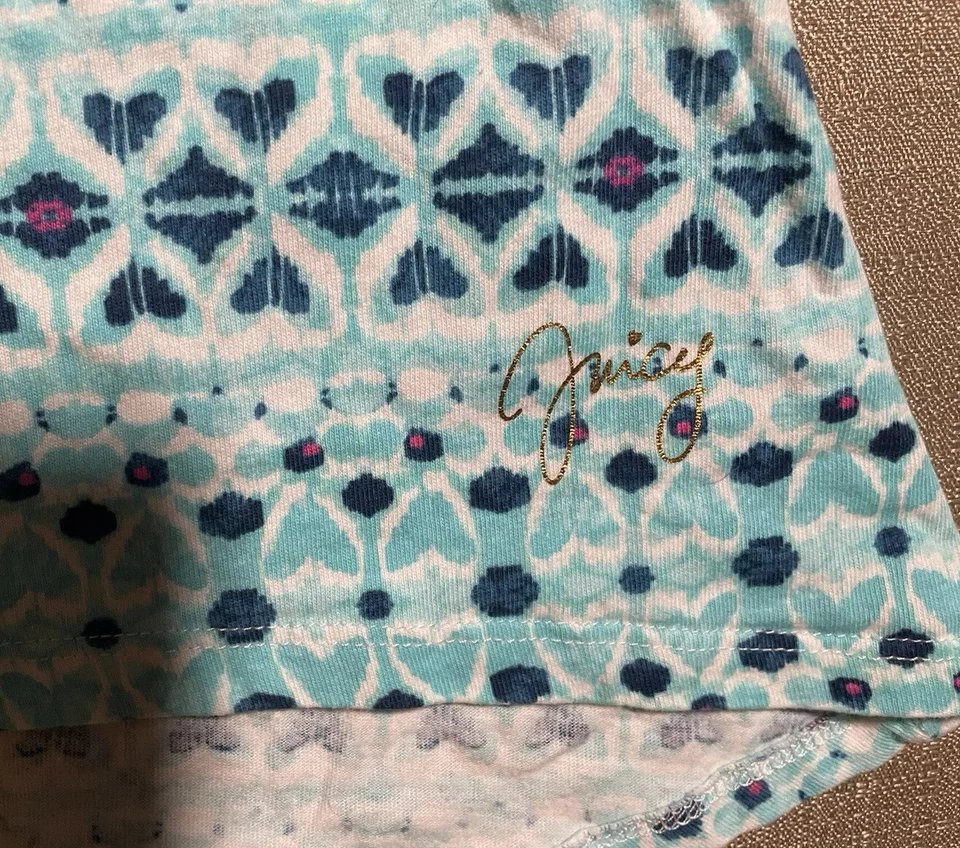 Juicy Couture девочек M 7/8 синий белый дизайн высоты низкого платье без рукавов оборки - Изображение 2 из 4