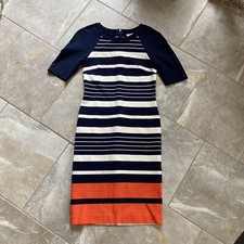 MICHAEL Michael Kors Half Sleeve Sheath Dress, Women’s 2, Navy/Orange/White