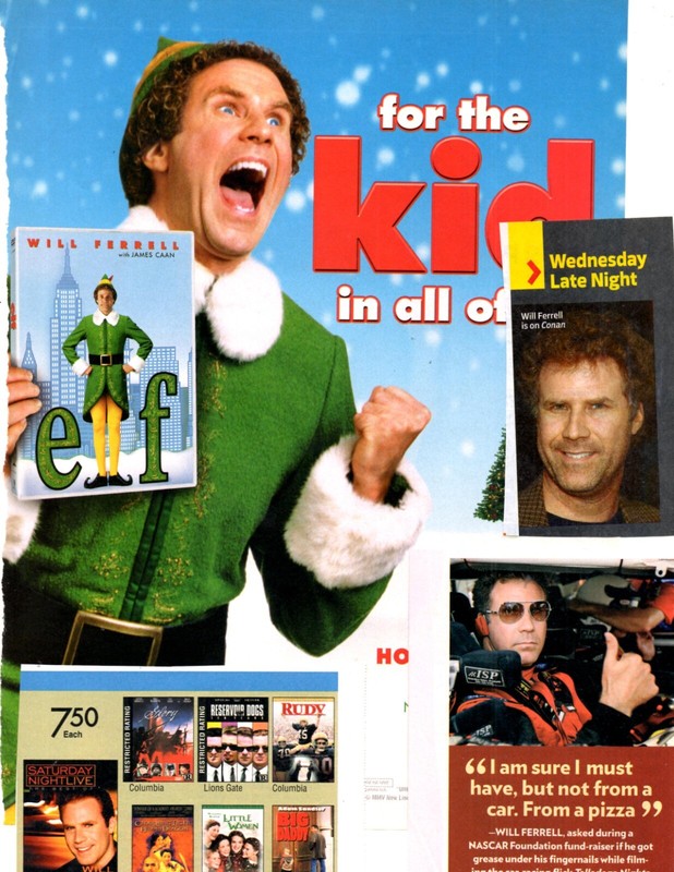 actor Will Ferrell: 3/4 pound career clippings lot.  110+ pages.  Huge lot! SNL