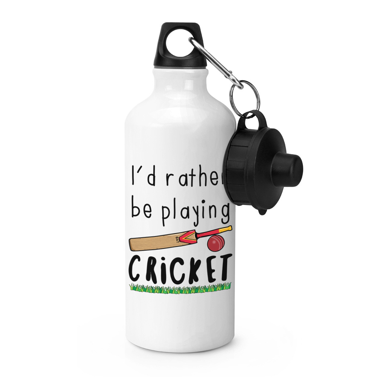 I'd Rather Be Playing Cricket Sports Drinks Bottle Camping Flask - Funny