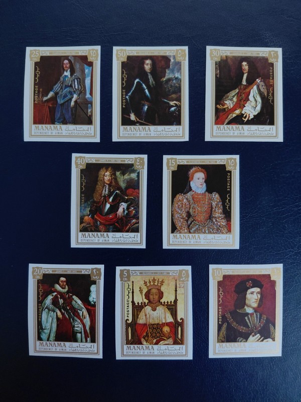 1971 Manama Stamps(English Queens and Kings),Imperf,MNH,OG