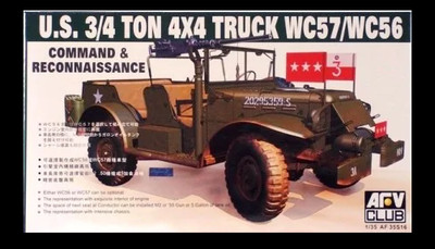 Afv Club Models 1/35 Wc51 3/4 Ton, 4X4 Truck, Command Car (4716965359164)