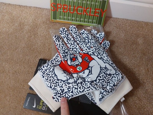 NIKE SUPERBAD 5.0 NCAA FRESNO STATE BULLDOGS GEPOLSTERTE FUSSBALLHANDSCHUHE, CK0188 XXL - Bild 4 von 5