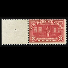 US #Q3; 3¢ PARCEL POST, FINE-OG-MNH w/ LEFT SELVAGE SINGLE
