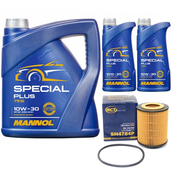 MotoröL Set Mannol 10W-30 Special Plus 7 Liter + ÖLfilter FüR Audi A6 Avant 3.2-image