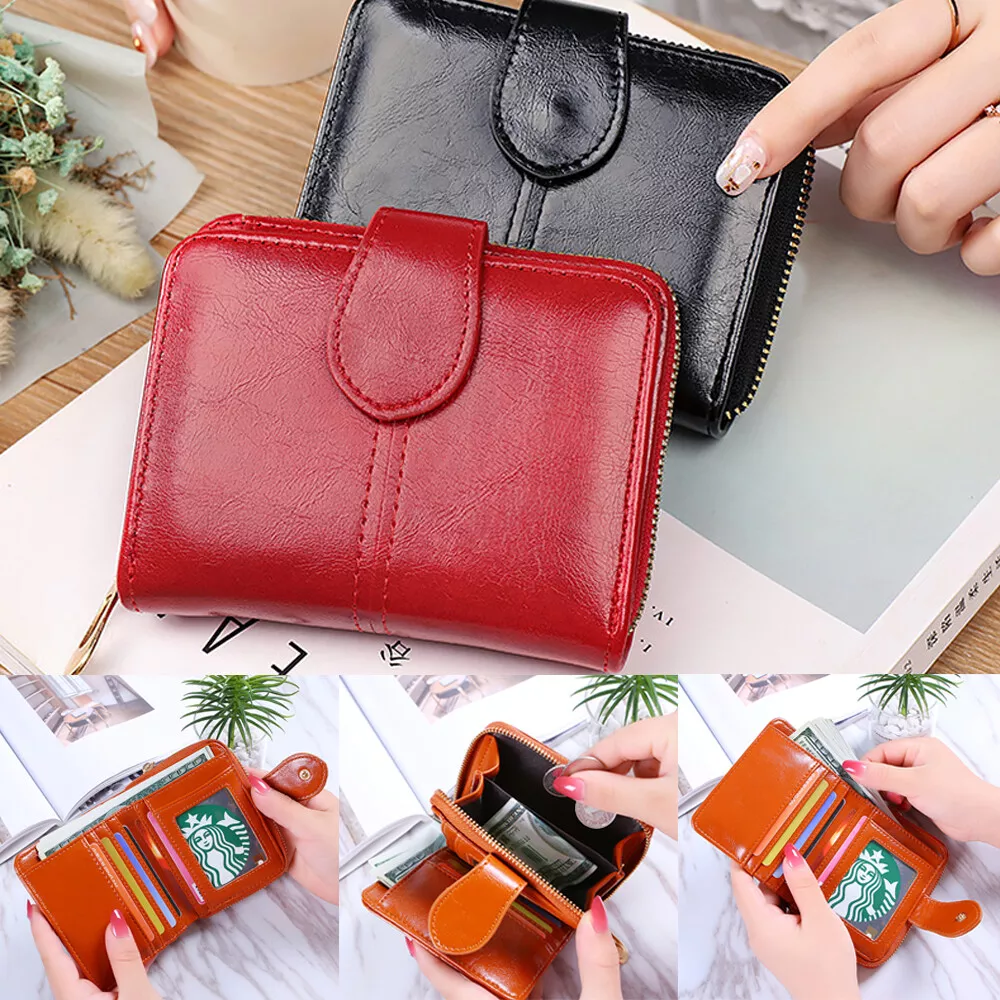 Multi Slots Credit Card Holder, PU Leather Card Coin Purse, Zipper Around Card Bag Wallet, Christmas Styling & Gift,Temu