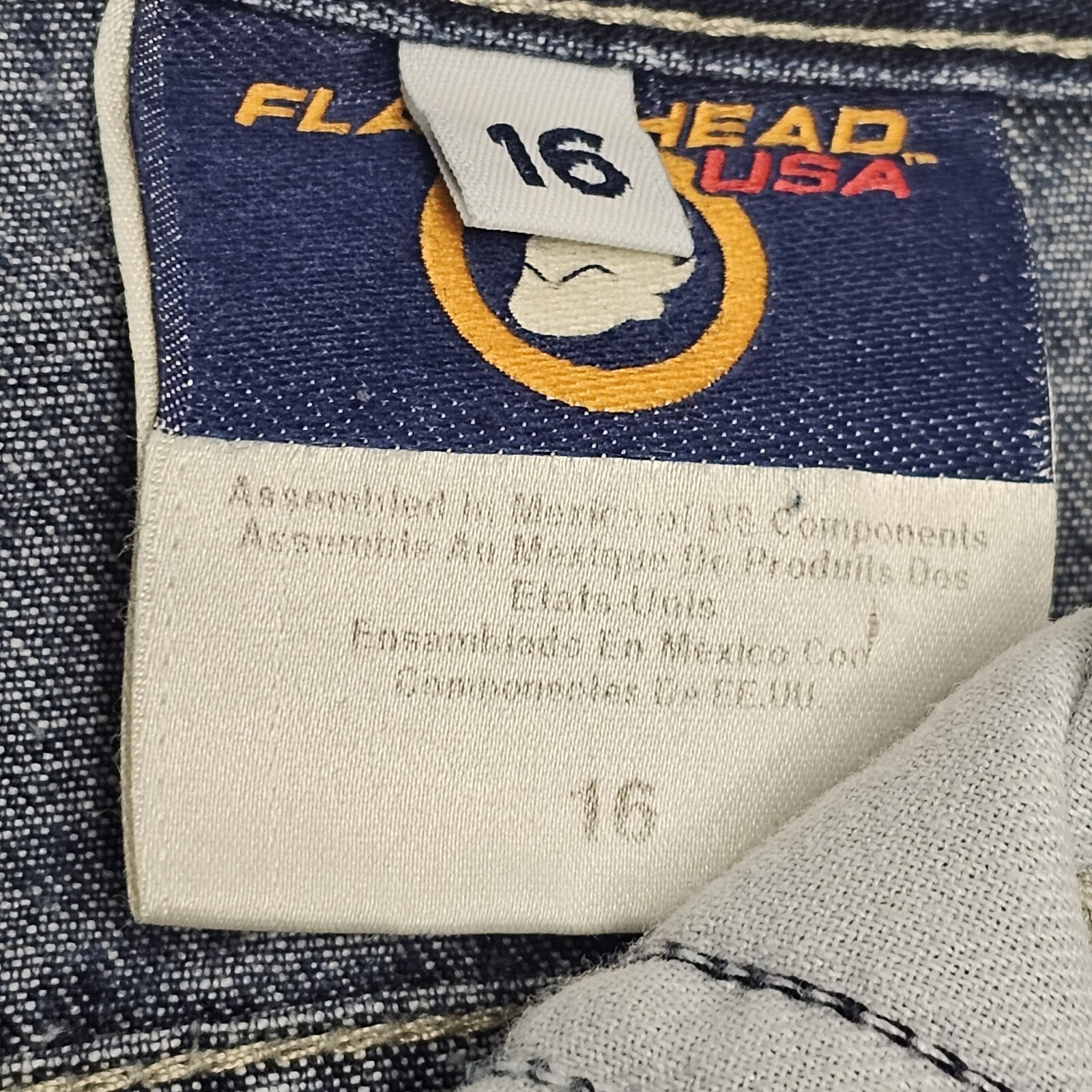 Vintage JNCO Jeans Flamehead embroidered logo skate 2001. Size 16 Youth 