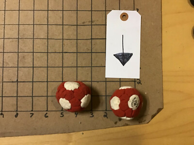 Vintage HACKY SACK; Rick Koffman collection: RED WHITE - FOOTBAG hall of fame 1