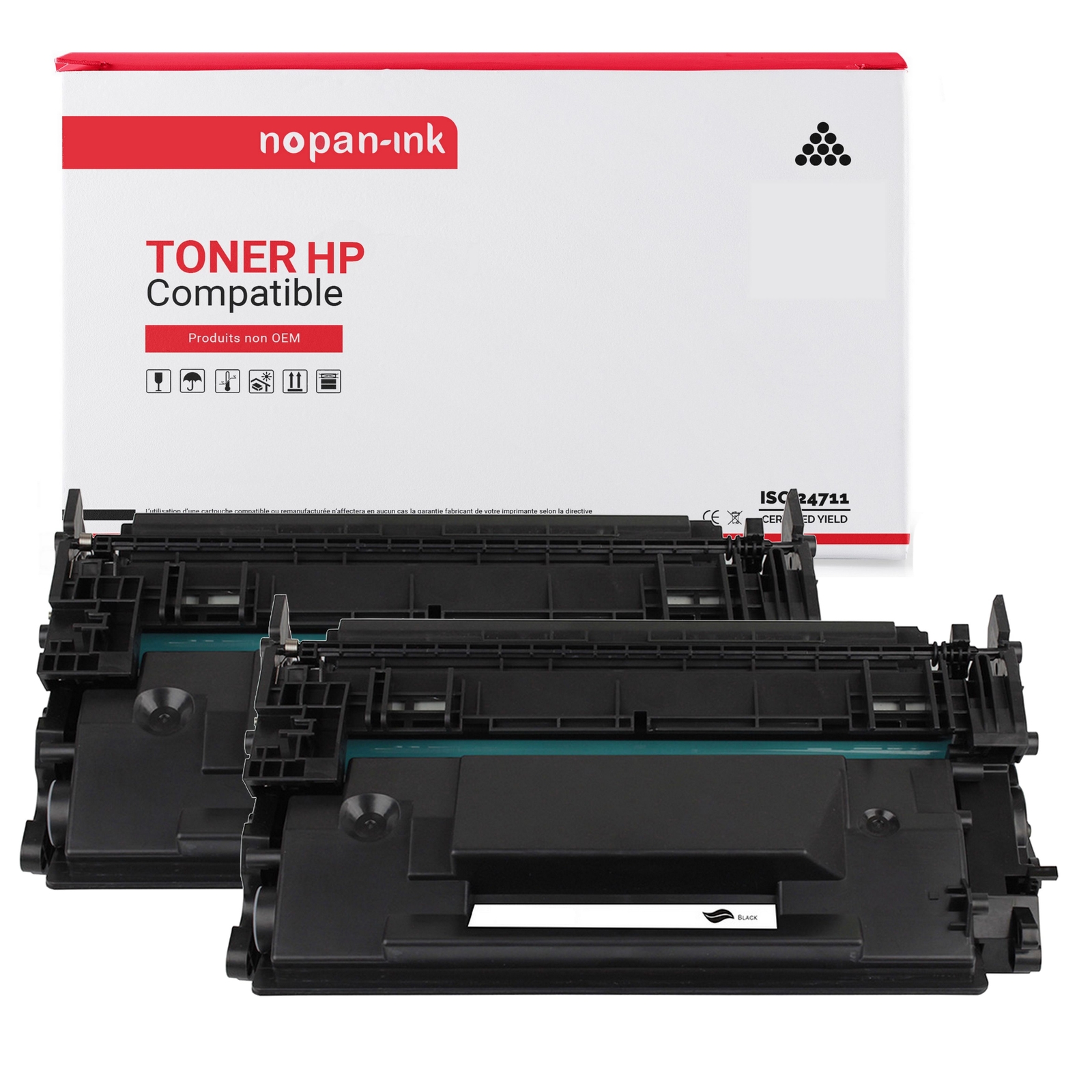 Toner CF287A compatible HP noir à grand rendement pour impressions nettes x2