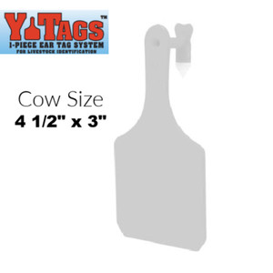 New 25 White Y-Tex Y-Tags Blank Cow Size 1 piece ear tags (like Ztags)