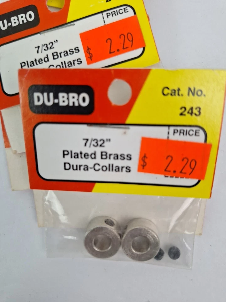Lote de 7 nuevos DUBRO 7/32 latón enchapado Dura-Collars #243 RC modelo avión Foto 2 de 3