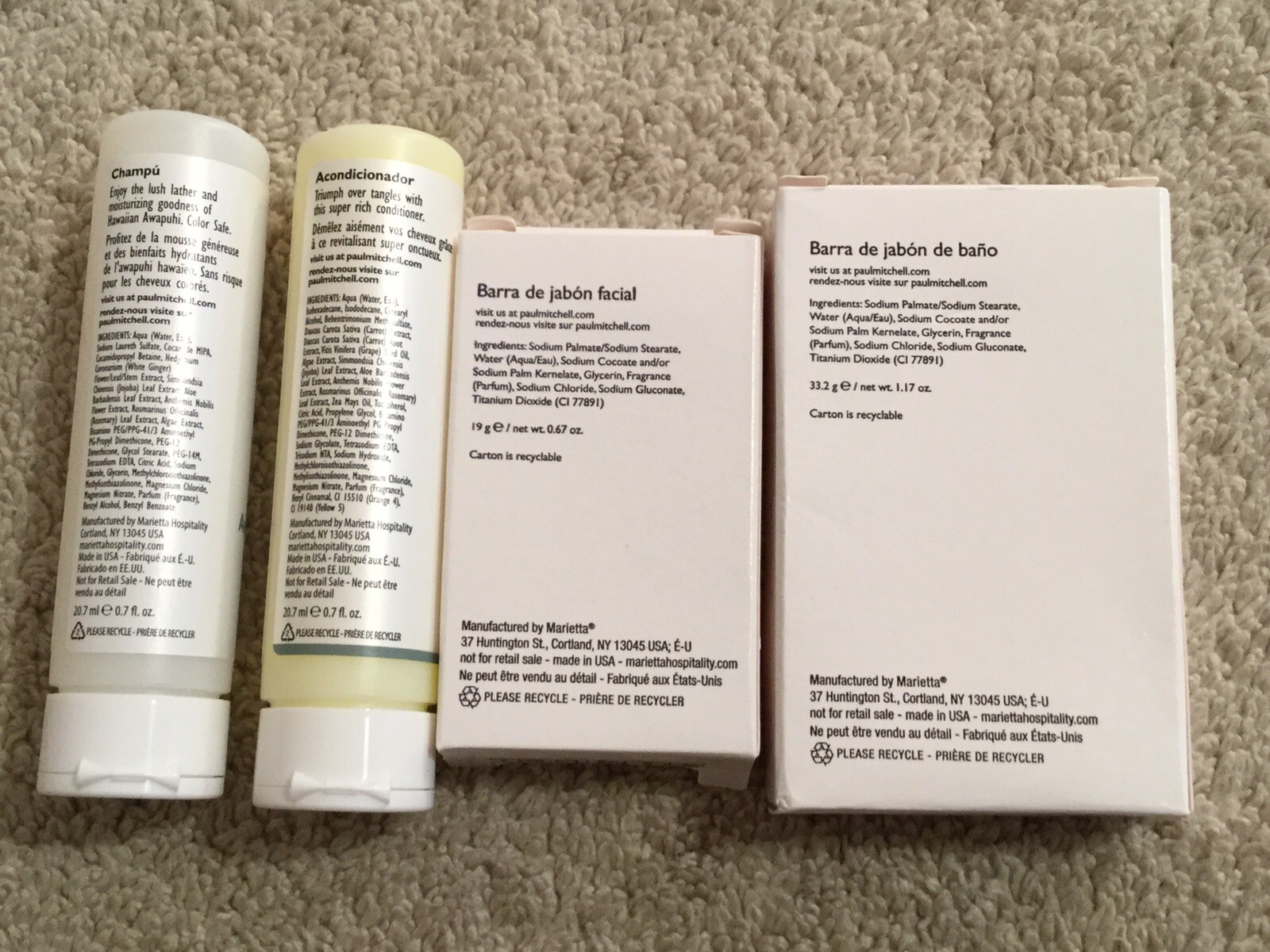 PAUL MITCHELL Travel Size Shampoo, Conditioner, Bath Bar, Facial Bar