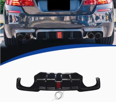 Rear Bumper Diffuser Lip with Light For BMW 5-Series F10 2011-16 M5 Style