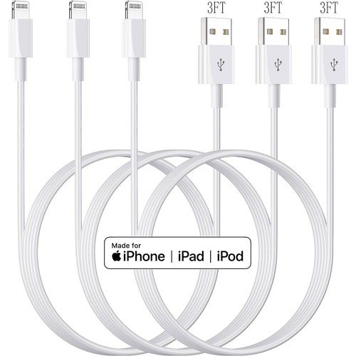 USB a to Lightning Cable 3ft 3pack Apple Mfi Certified Apple Lightning Iphone... - Picture 5 of 7