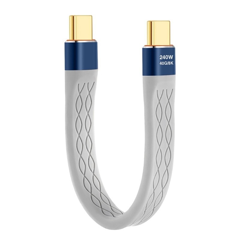 TypeC 240W Fast Charging 8K Data Cable 13cm Flexible