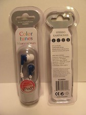 in ear headphones Blue Color tunes Musicouleurs for Ipod new in pack