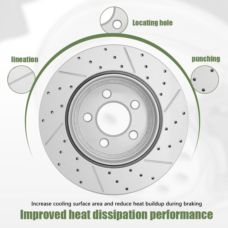 Front & Rear Disc Rotors for Lexus RX330 RX350 RX400h Toyota Highlander - Image 3 of 4