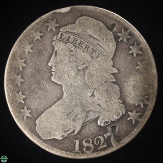 1827 Capped Bust Half Dollar Good Details: Gouge