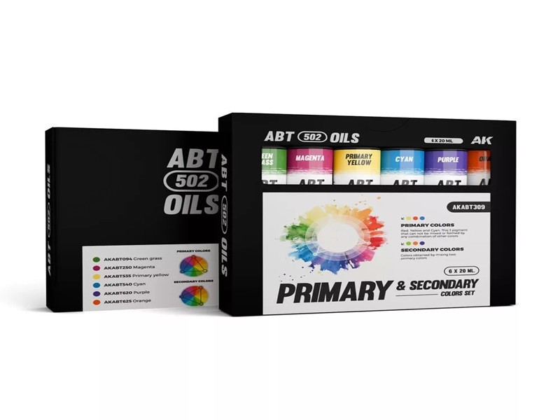 AK Interactive AKABT309 - Primary & Secondary Colors Set - ABT 502 Oils - New