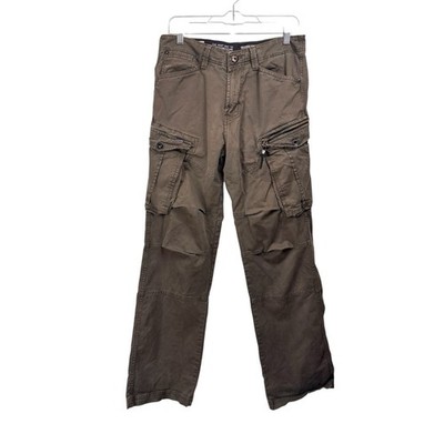 G-Star Raw Cargo Pants Size 30'' Zip Pocket military Brown Straight Real 32x31