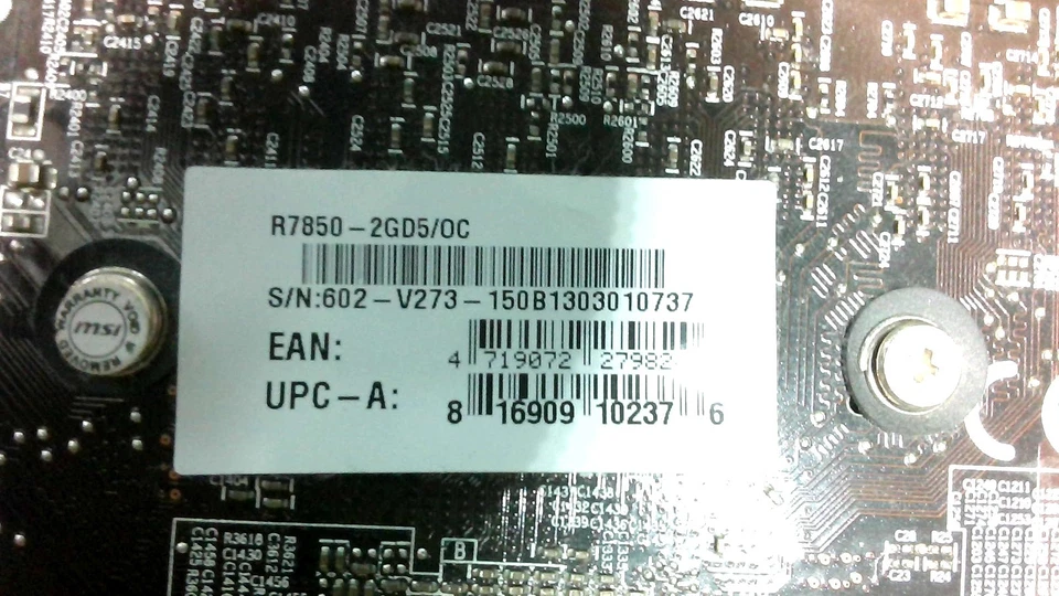 MSI R7850-2GD5/OC AMD RADEON HD 7800 SERIES 2GB 256-BIT GRAPHICS CARD - Image 4 of 4