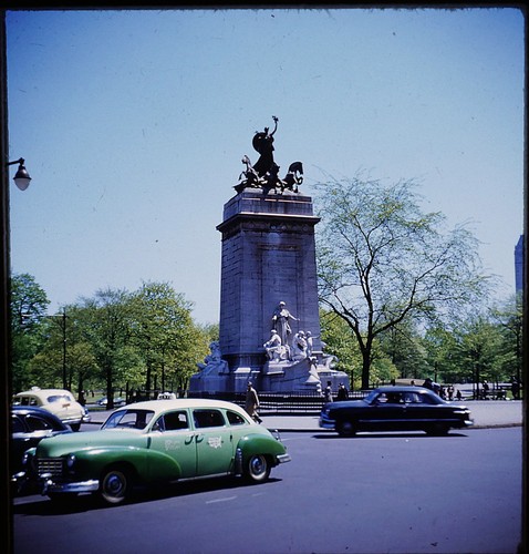 New York City Columbus Circle - 50er Jahre Stereo Realist 3D Dia #1157