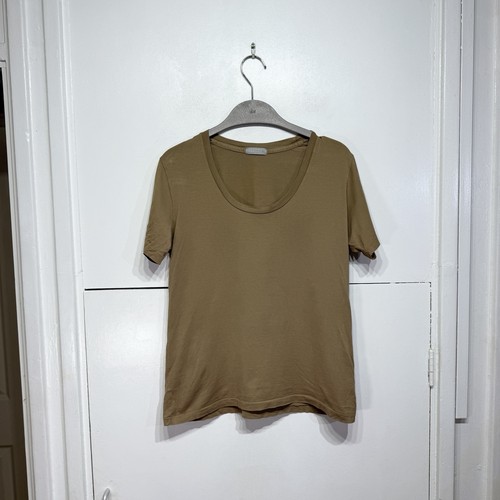 Margaret Howell, Margaret Howell T-Shirt hellbraun Baumwolle Kurzarm Rundhals Gr UK 10
