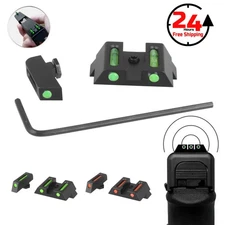 Tactical Fiber Optic Sights Front & Rear For GLOCK 17,19,22,23,26,27,33,38,39 US