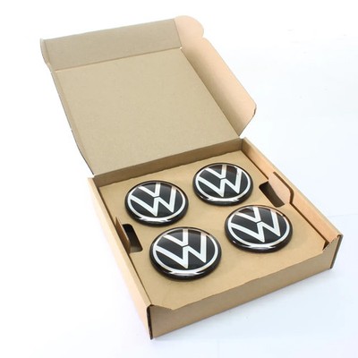 4x Original VW Dynamische Nabendeckel Golf 7 8 Black/Chrome 66mm NEU 5H0071213